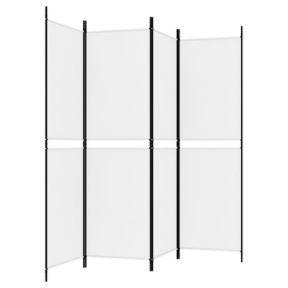 Kamerscherm Met 4 Panelen 200X180 Cm Stof Wit