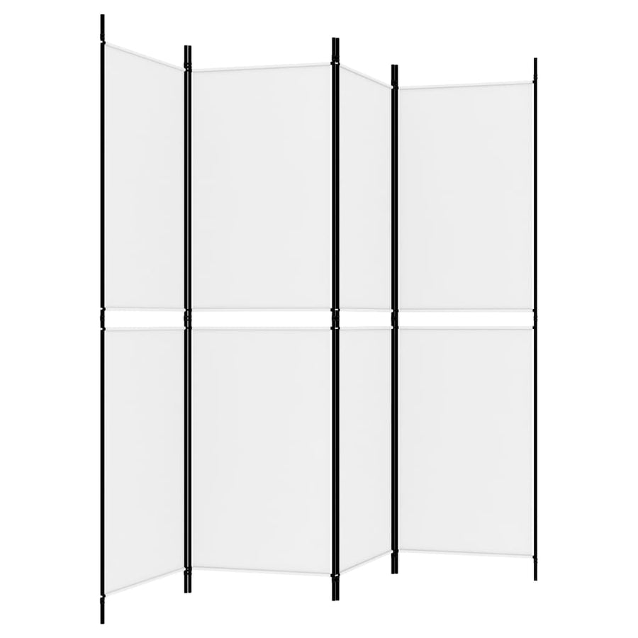 Kamerscherm Met 4 Panelen 200X180 Cm Stof Wit