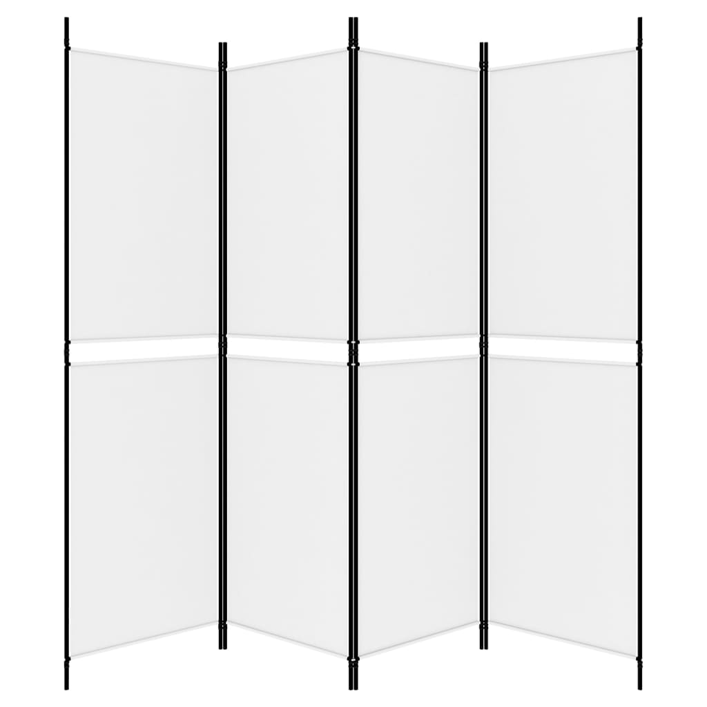 Kamerscherm Met 4 Panelen 200X180 Cm Stof Wit