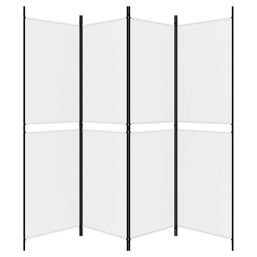 Kamerscherm Met 4 Panelen 200X180 Cm Stof Wit
