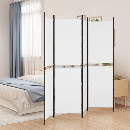 Kamerscherm Met 4 Panelen 200X180 Cm Stof Wit