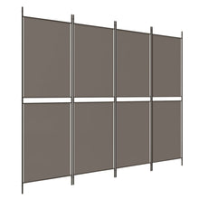 Kamerscherm met 4 panelen 200x180 cm stof antracietkleurig