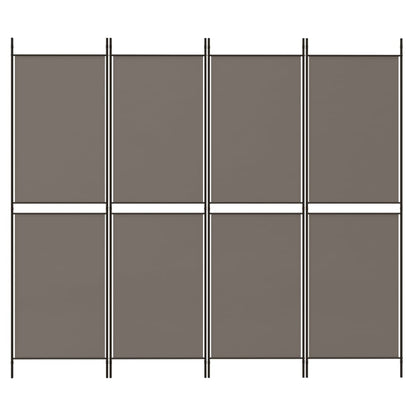 Kamerscherm met 4 panelen 200x180 cm stof antracietkleurig