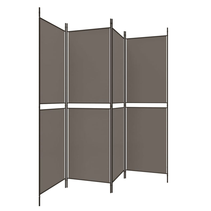Kamerscherm met 4 panelen 200x180 cm stof antracietkleurig