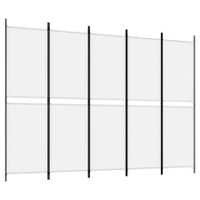 Kamerscherm Met 5 Panelen 250X180 Cm Stof Wit 250 x 180 cm