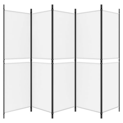 Kamerscherm Met 5 Panelen 250X180 Cm Stof Wit 250 x 180 cm
