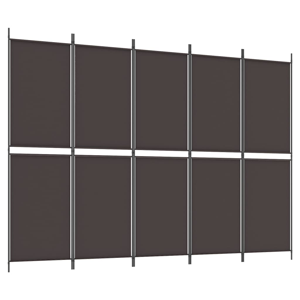 Kamerscherm Met 5 Panelen Stof Bruin 5