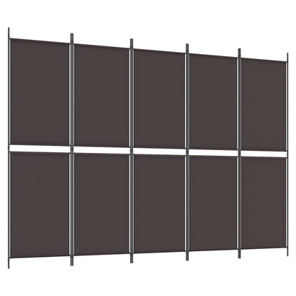 Kamerscherm Met 5 Panelen Stof Bruin 5