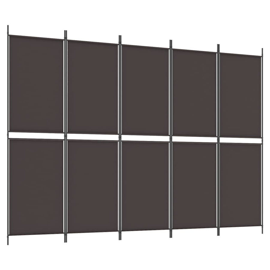 Kamerscherm Met 5 Panelen Stof Bruin 5