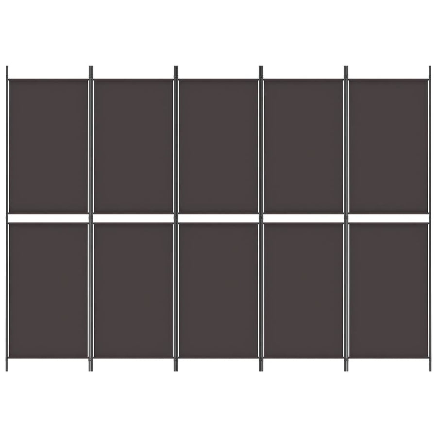 Kamerscherm Met 5 Panelen Stof Bruin 5
