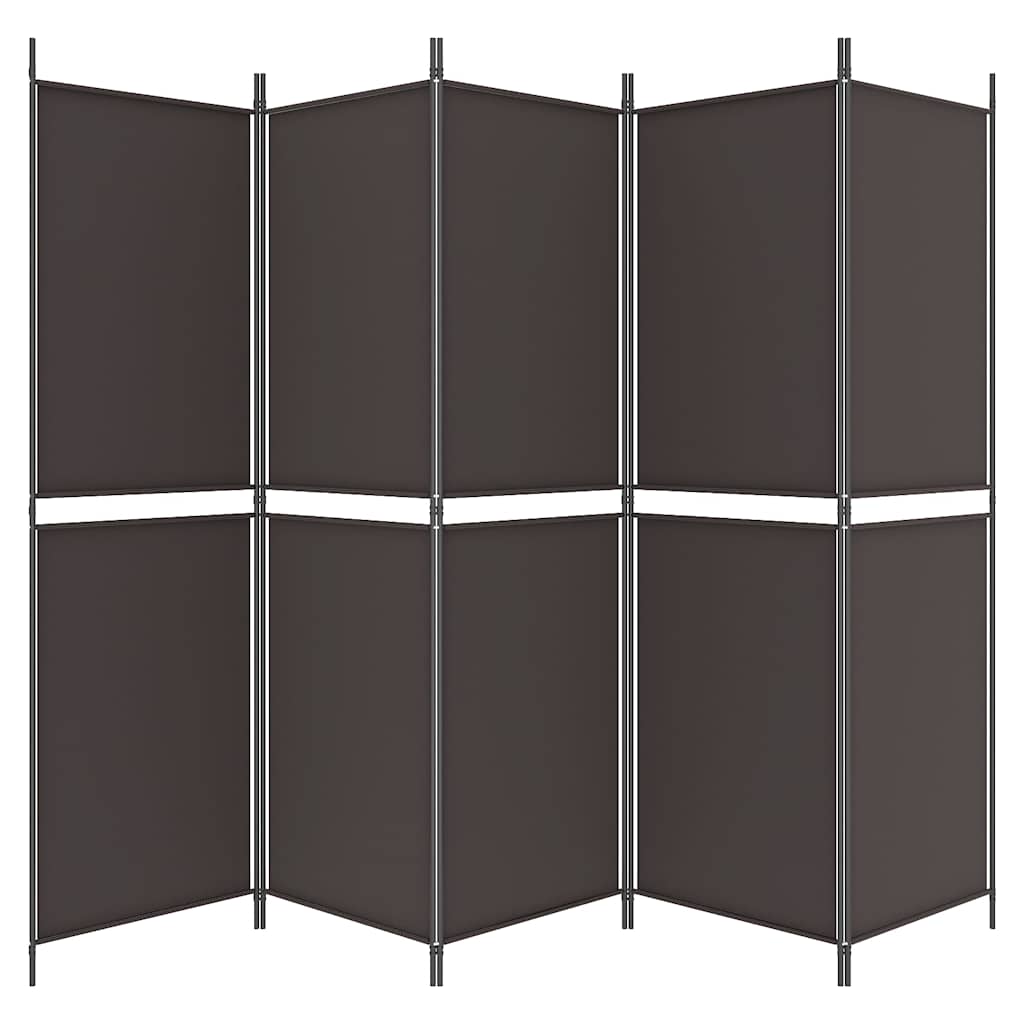 Kamerscherm Met 5 Panelen Stof Bruin 5