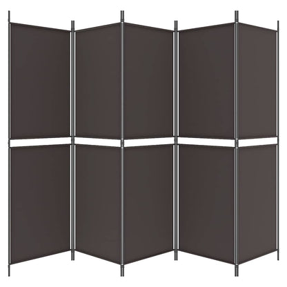 Kamerscherm Met 5 Panelen Stof Bruin 5