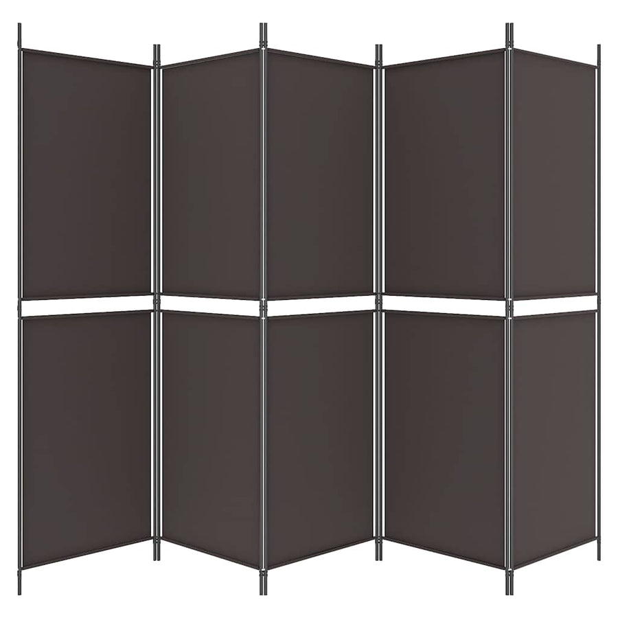 Kamerscherm Met 5 Panelen Stof Bruin 5