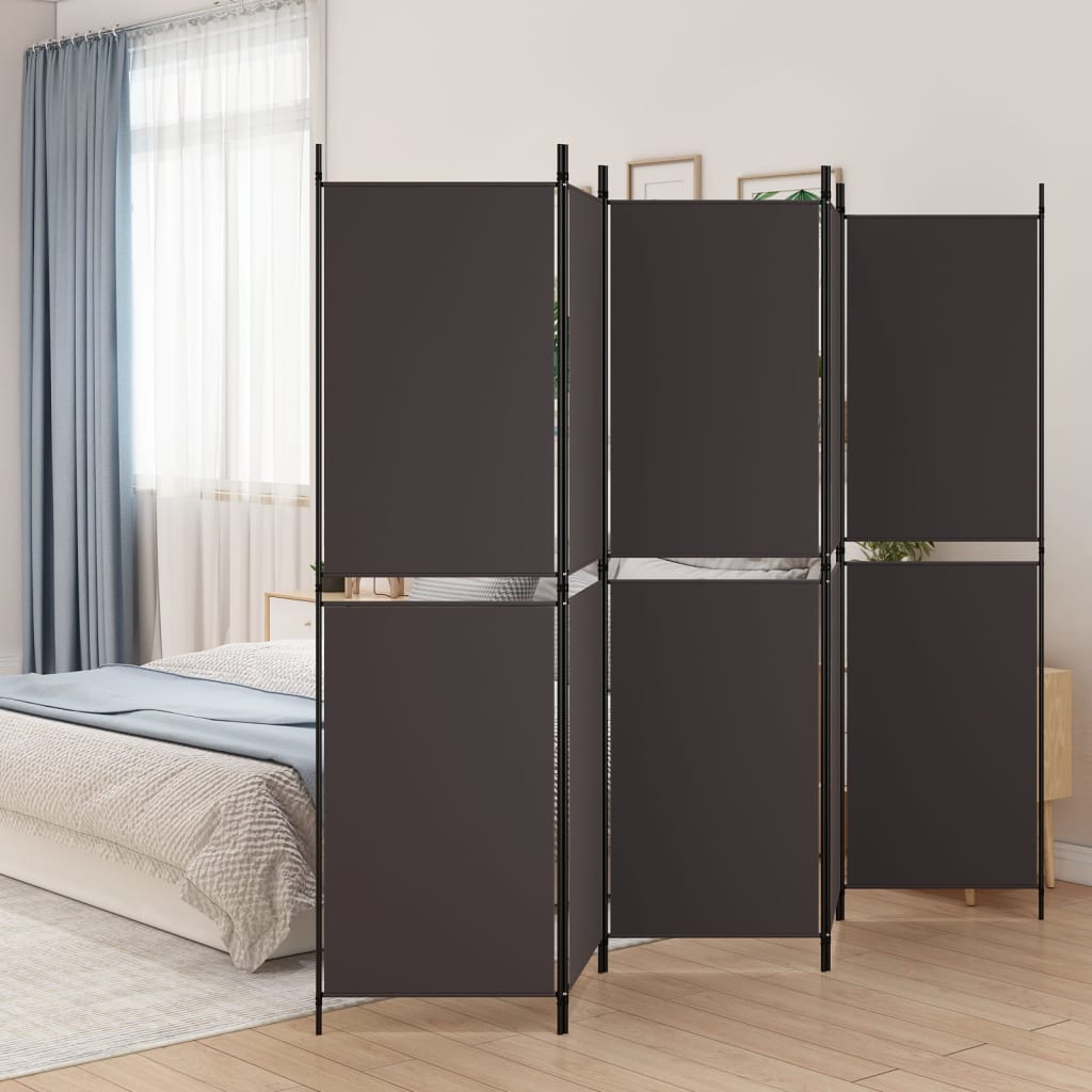 Kamerscherm Met 5 Panelen Stof Bruin 5
