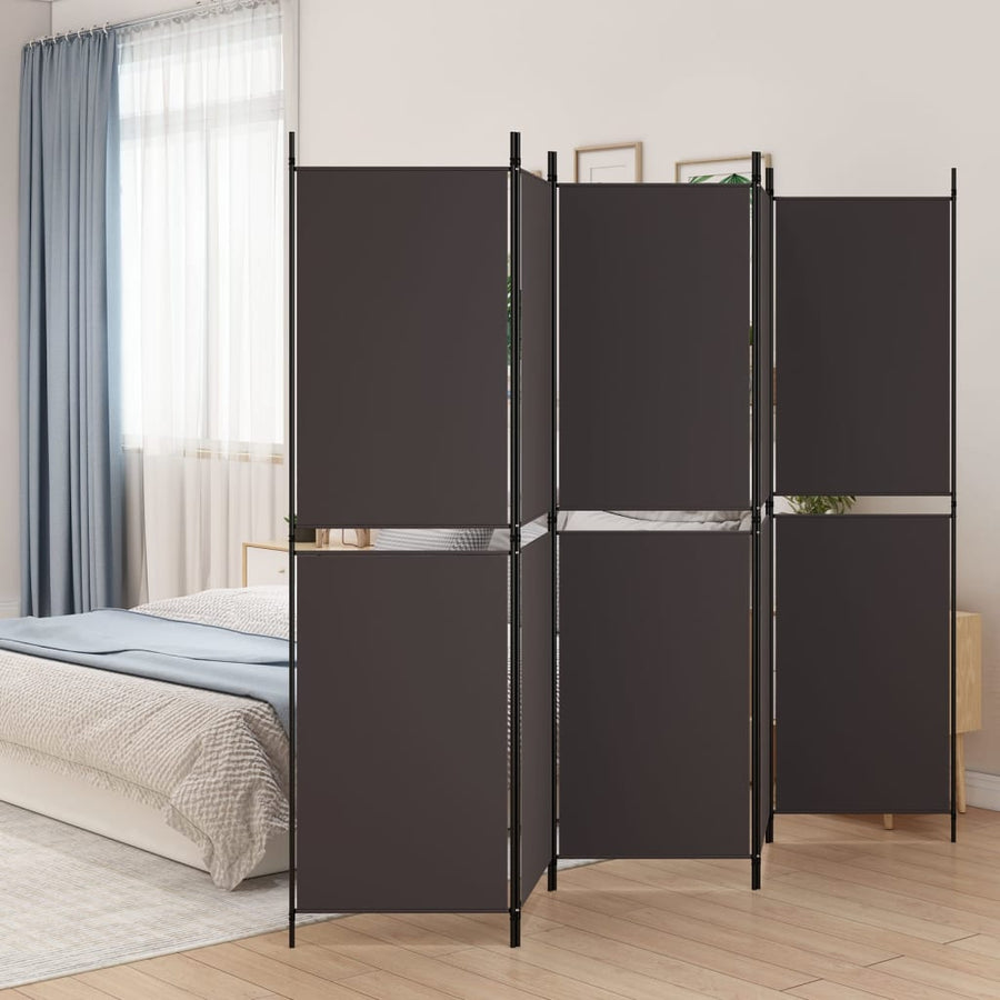 Kamerscherm Met 5 Panelen Stof Bruin 5