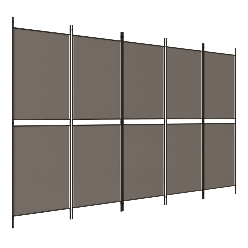 Kamerscherm met 5 panelen 250x180 cm antracietkleurig