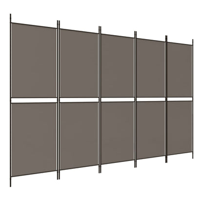 Kamerscherm met 5 panelen 250x180 cm antracietkleurig