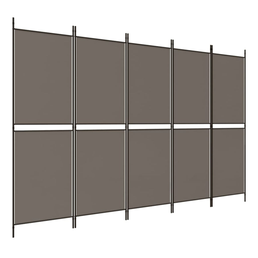 Kamerscherm met 5 panelen 250x180 cm antracietkleurig