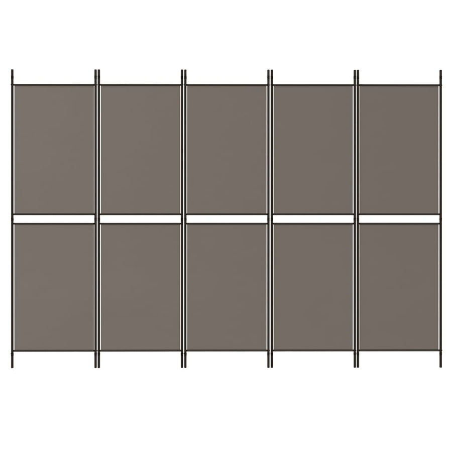 Kamerscherm met 5 panelen 250x180 cm antracietkleurig