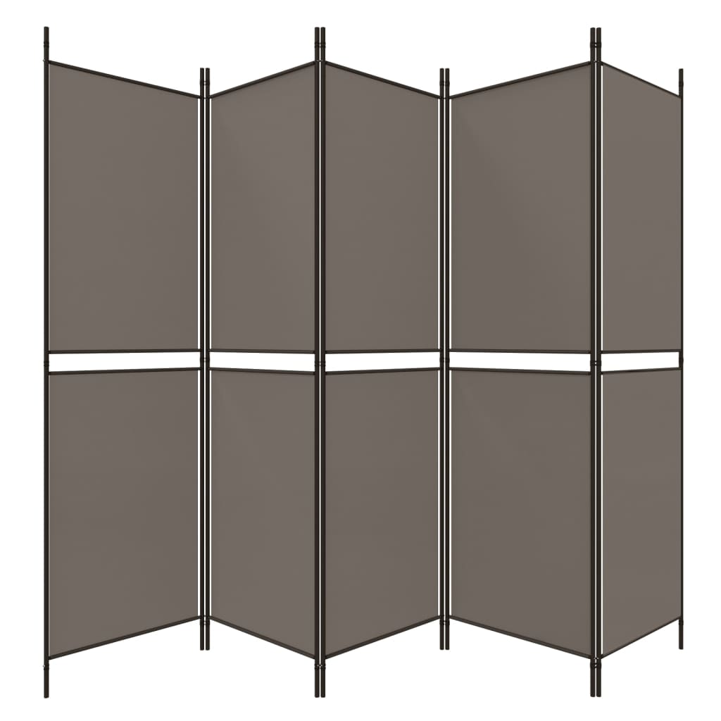 Kamerscherm met 5 panelen 250x180 cm antracietkleurig