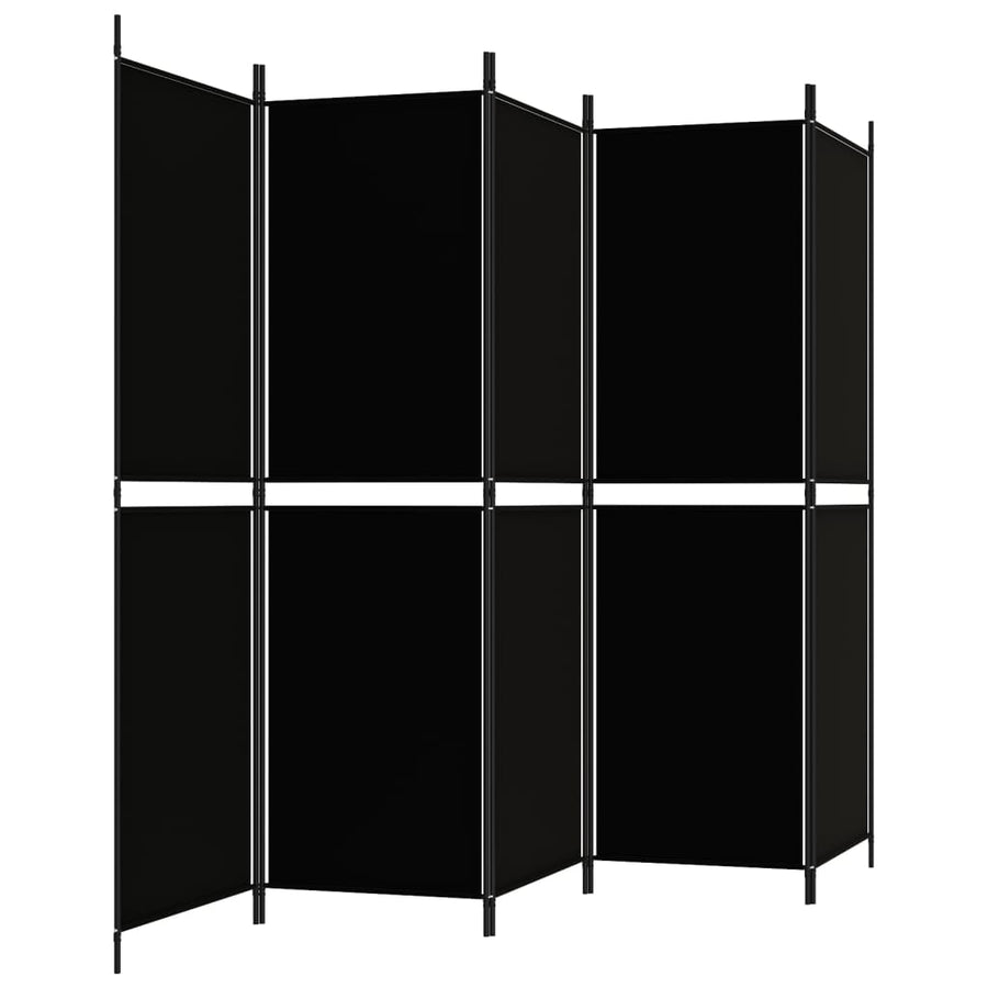 Kamerscherm met 5 panelen 250x180 cm stof zwart