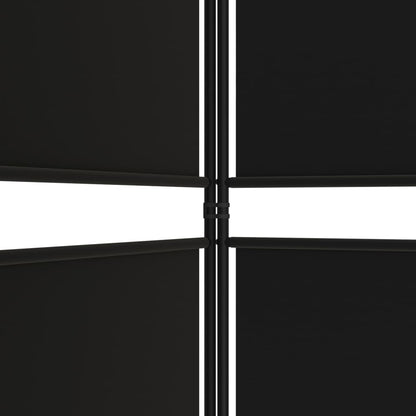 Kamerscherm met 5 panelen 250x180 cm stof zwart
