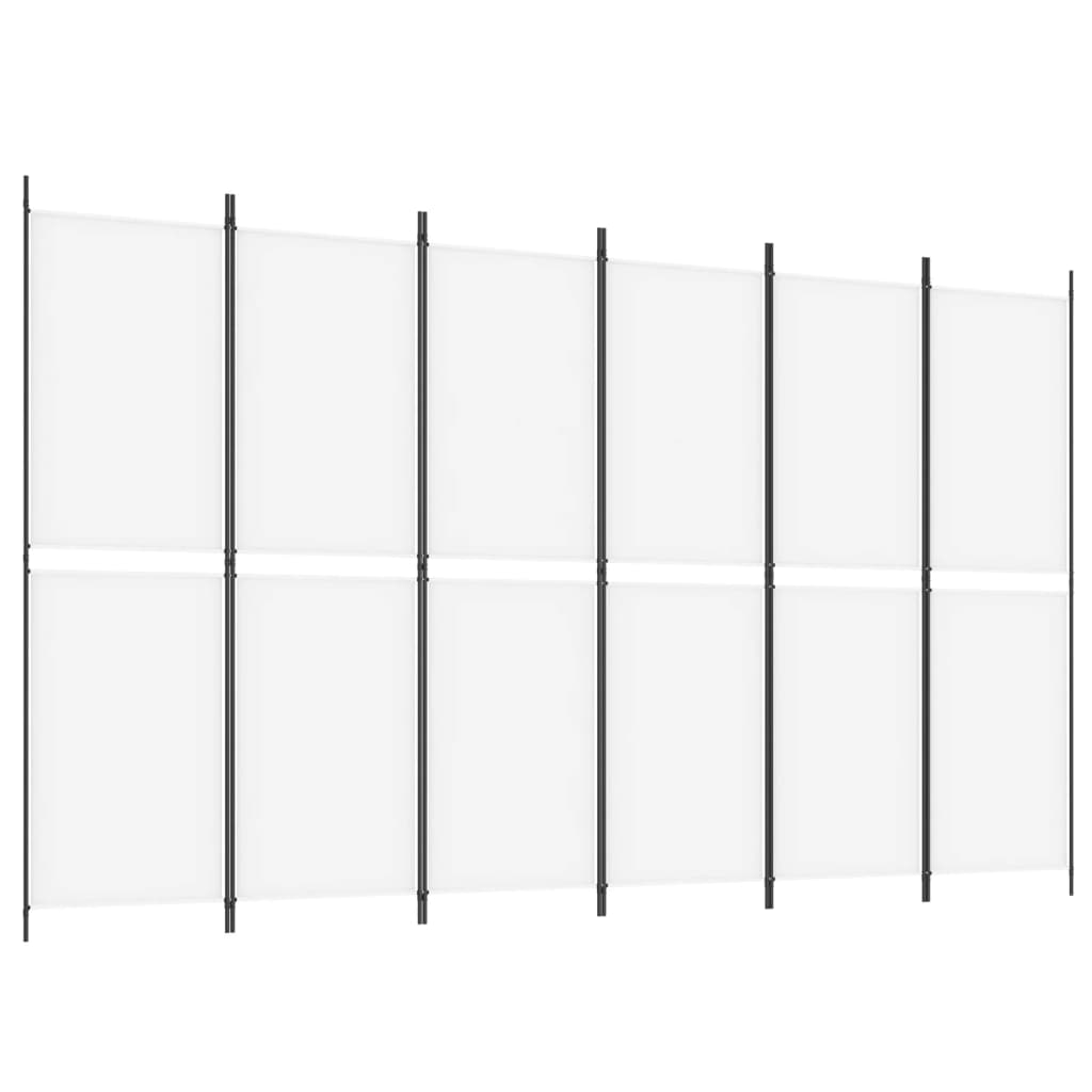 Kamerscherm Met 6 Panelen Stof 300 x 180 cm Wit