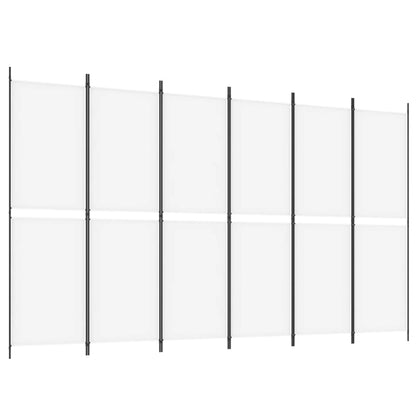 Kamerscherm Met 6 Panelen Stof 300 x 180 cm Wit