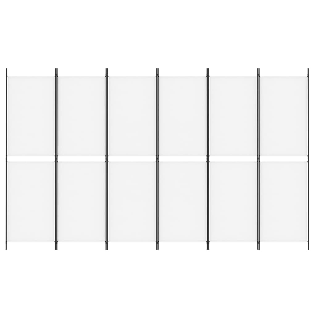 Kamerscherm Met 6 Panelen Stof 300 x 180 cm Wit