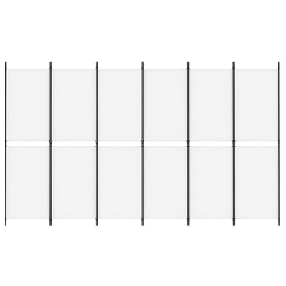 Kamerscherm Met 6 Panelen Stof 300 x 180 cm Wit