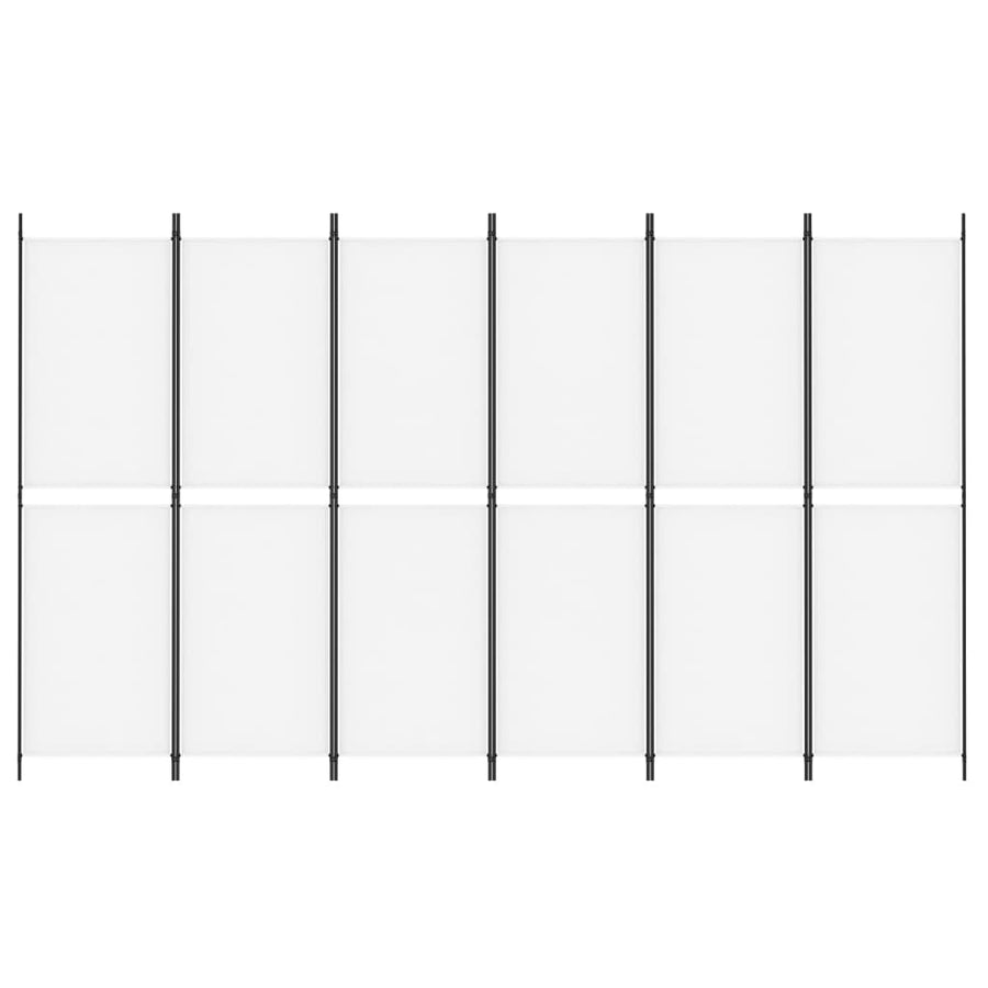 Kamerscherm Met 6 Panelen Stof 300 x 180 cm Wit