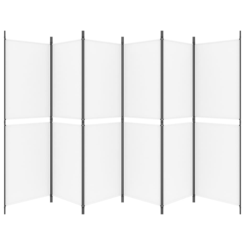 Kamerscherm Met 6 Panelen Stof 300 x 180 cm Wit