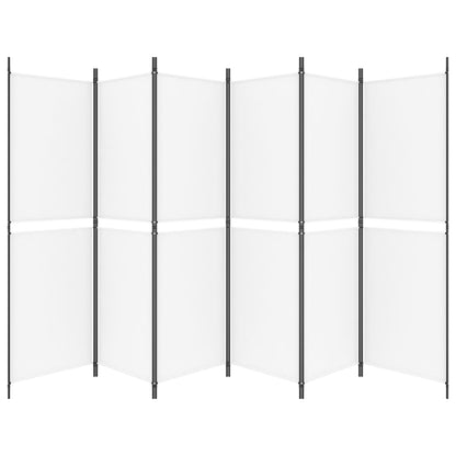 Kamerscherm Met 6 Panelen Stof 300 x 180 cm Wit