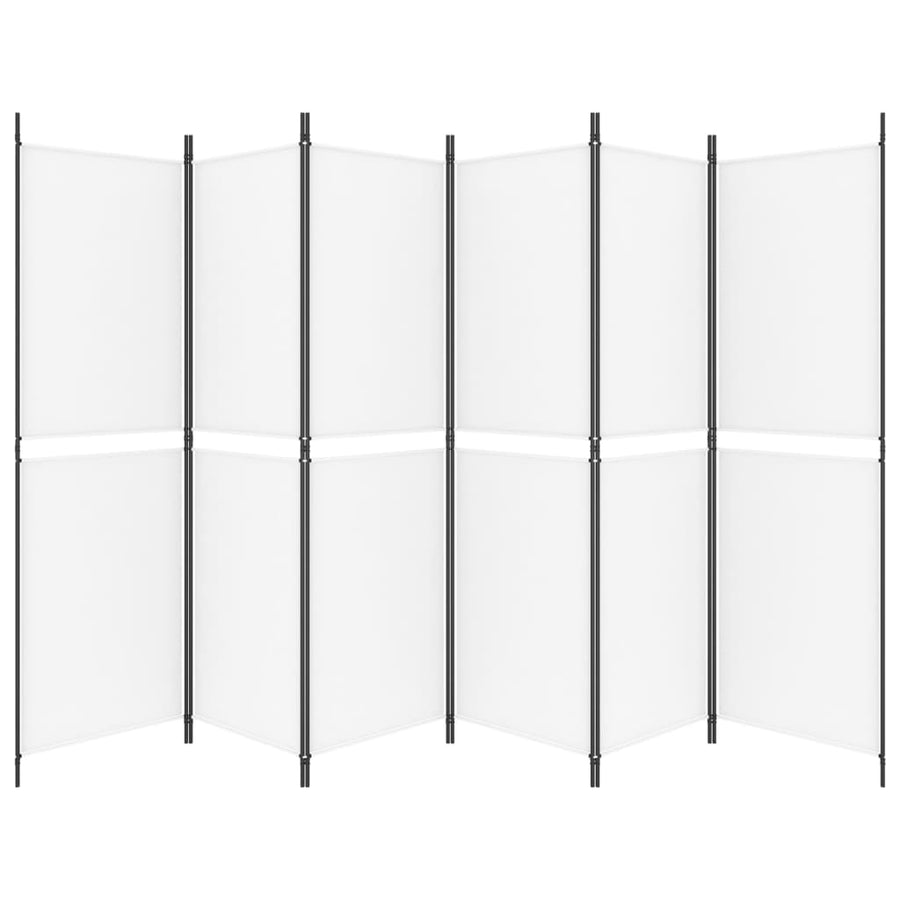 Kamerscherm Met 6 Panelen Stof 300 x 180 cm Wit