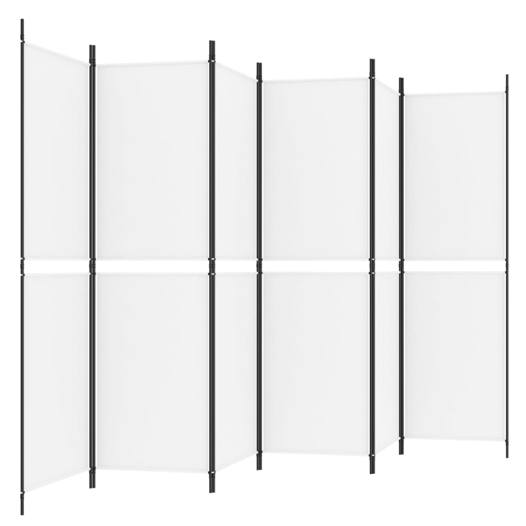 Kamerscherm Met 6 Panelen Stof 300 x 180 cm Wit
