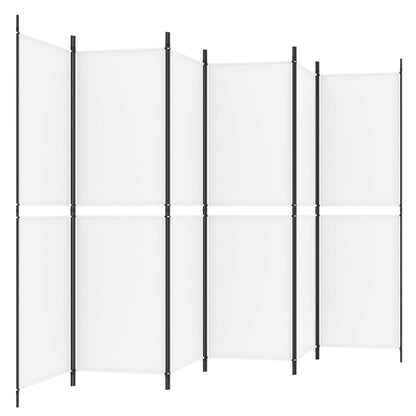 Kamerscherm Met 6 Panelen Stof 300 x 180 cm Wit