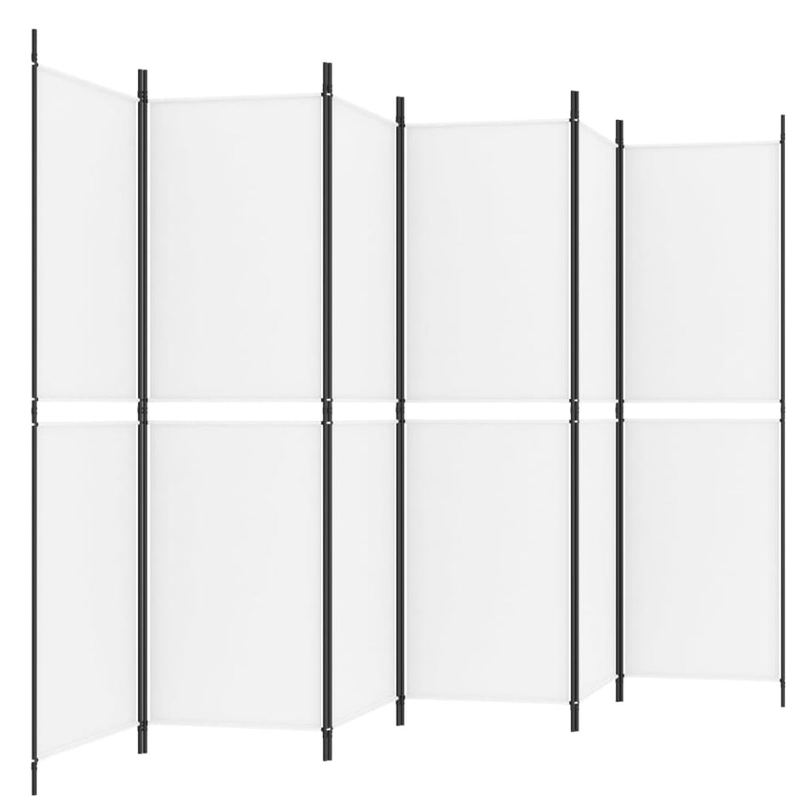Kamerscherm Met 6 Panelen Stof 300 x 180 cm Wit