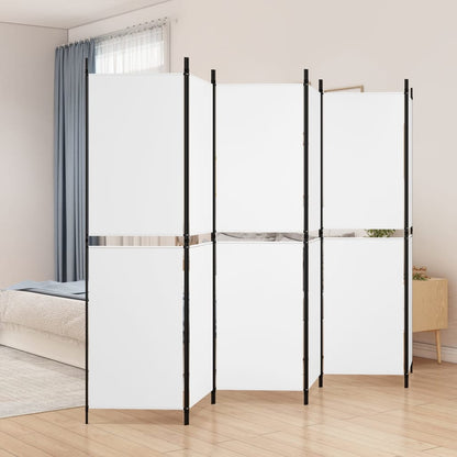 Kamerscherm Met 6 Panelen Stof 300 x 180 cm Wit