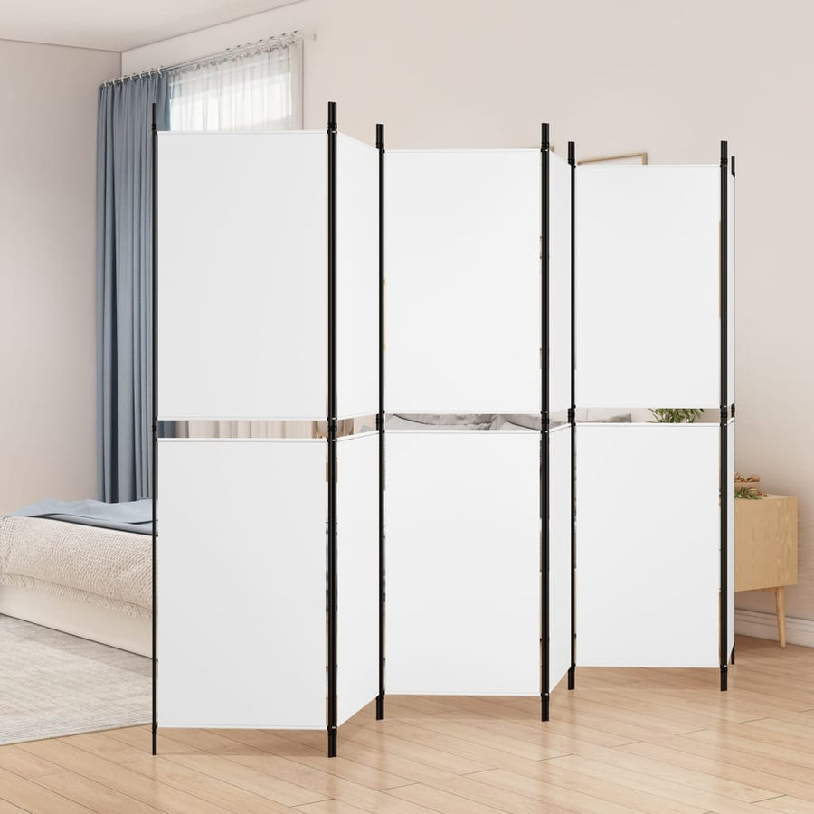 Kamerscherm Met 6 Panelen Stof 300 x 180 cm Wit