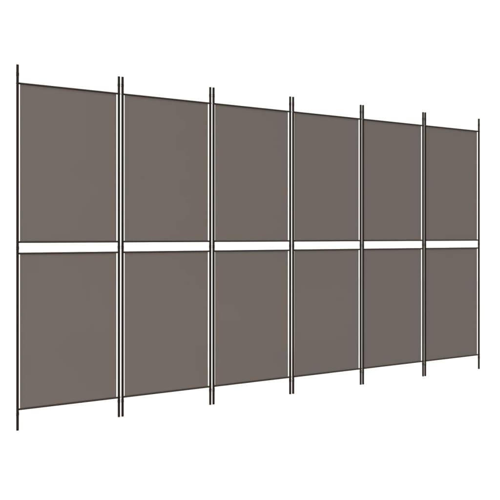 Kamerscherm met 6 panelen 300x180 cm antracietkleurig