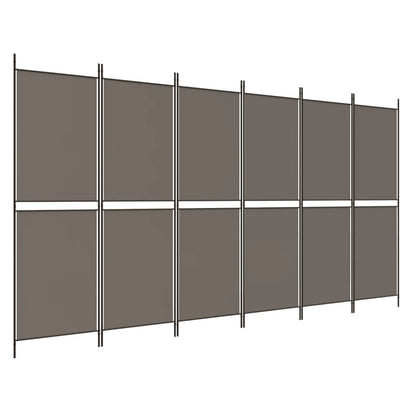 Kamerscherm met 6 panelen 300x180 cm antracietkleurig