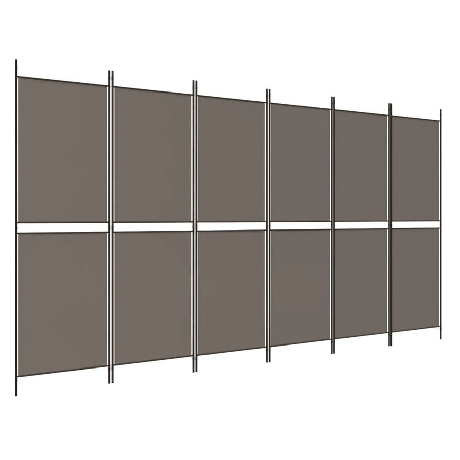 Kamerscherm met 6 panelen 300x180 cm antracietkleurig
