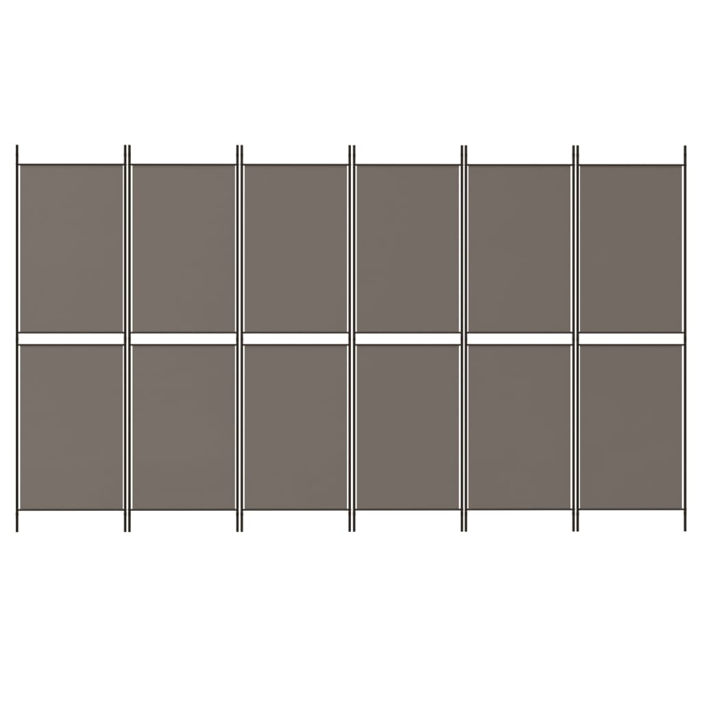 Kamerscherm met 6 panelen 300x180 cm antracietkleurig