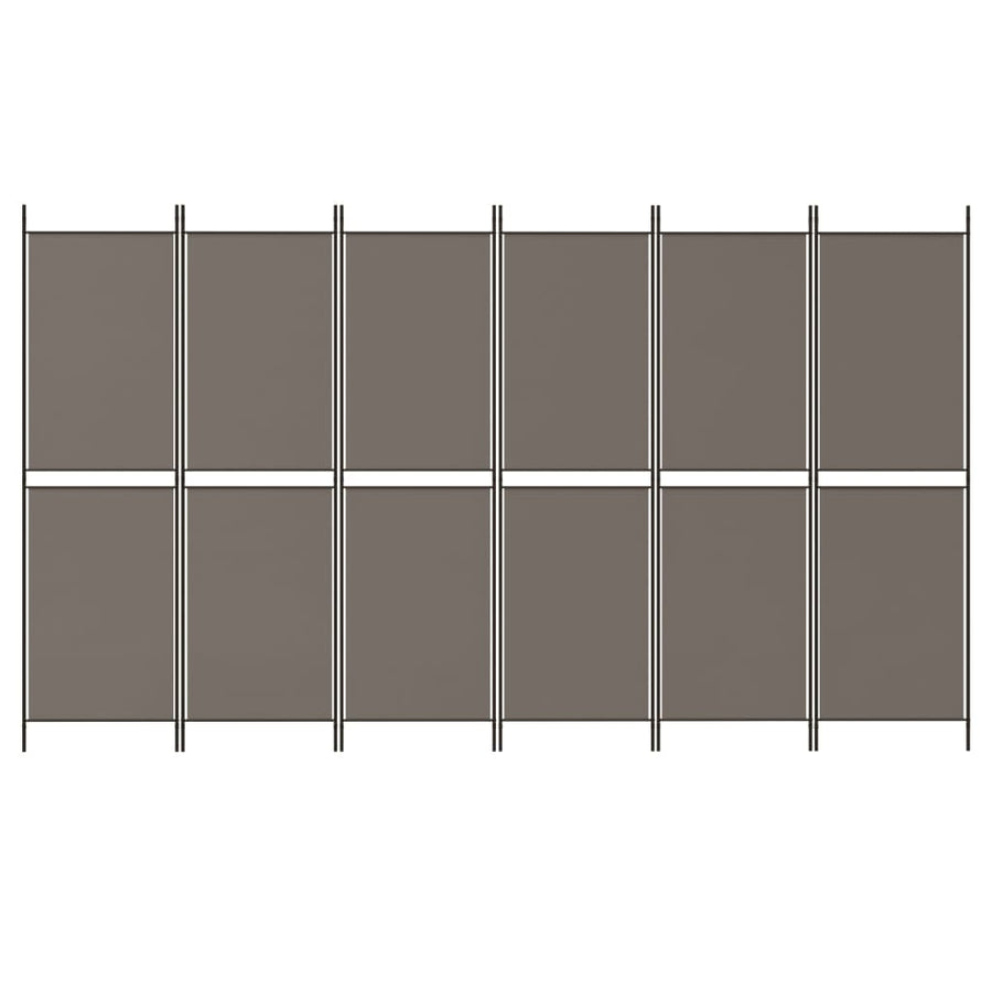 Kamerscherm met 6 panelen 300x180 cm antracietkleurig