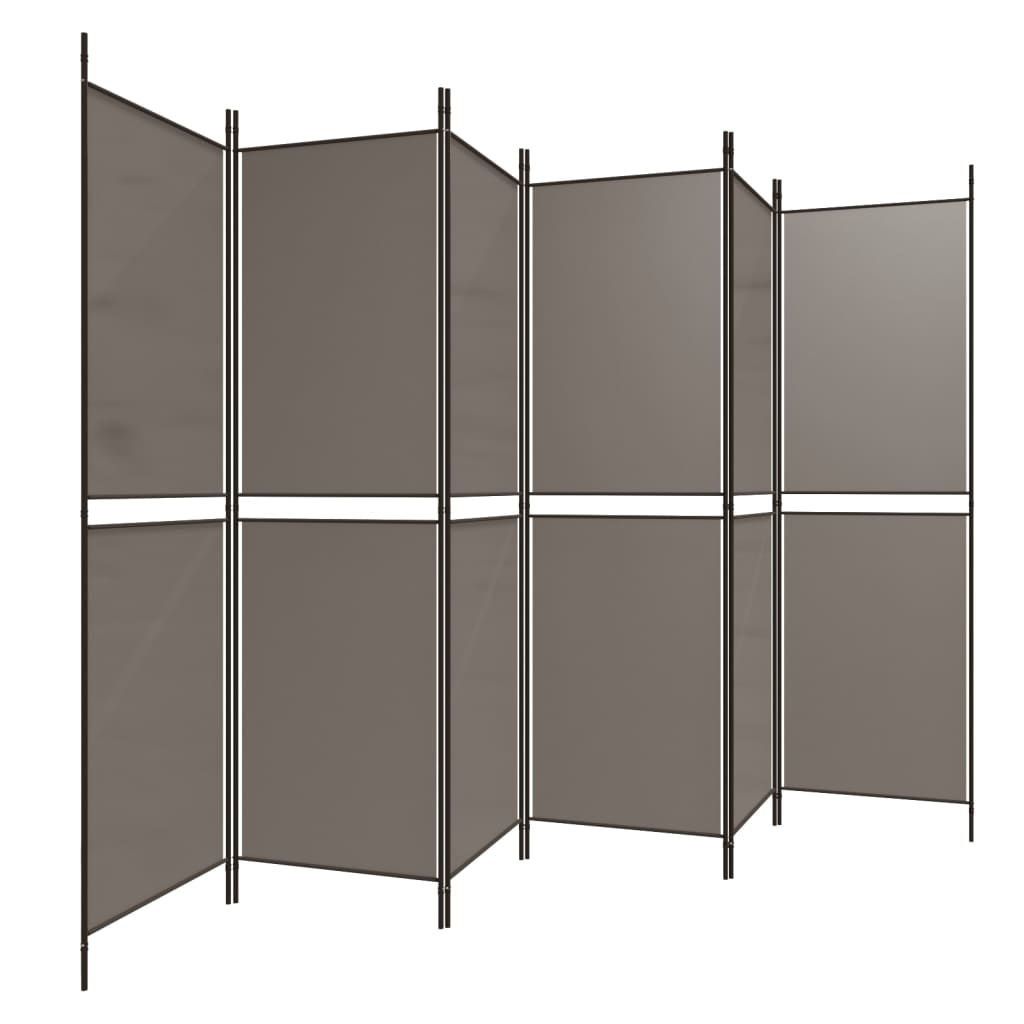Kamerscherm met 6 panelen 300x180 cm antracietkleurig