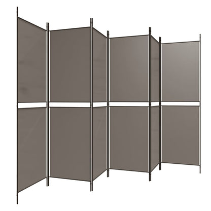 Kamerscherm met 6 panelen 300x180 cm antracietkleurig