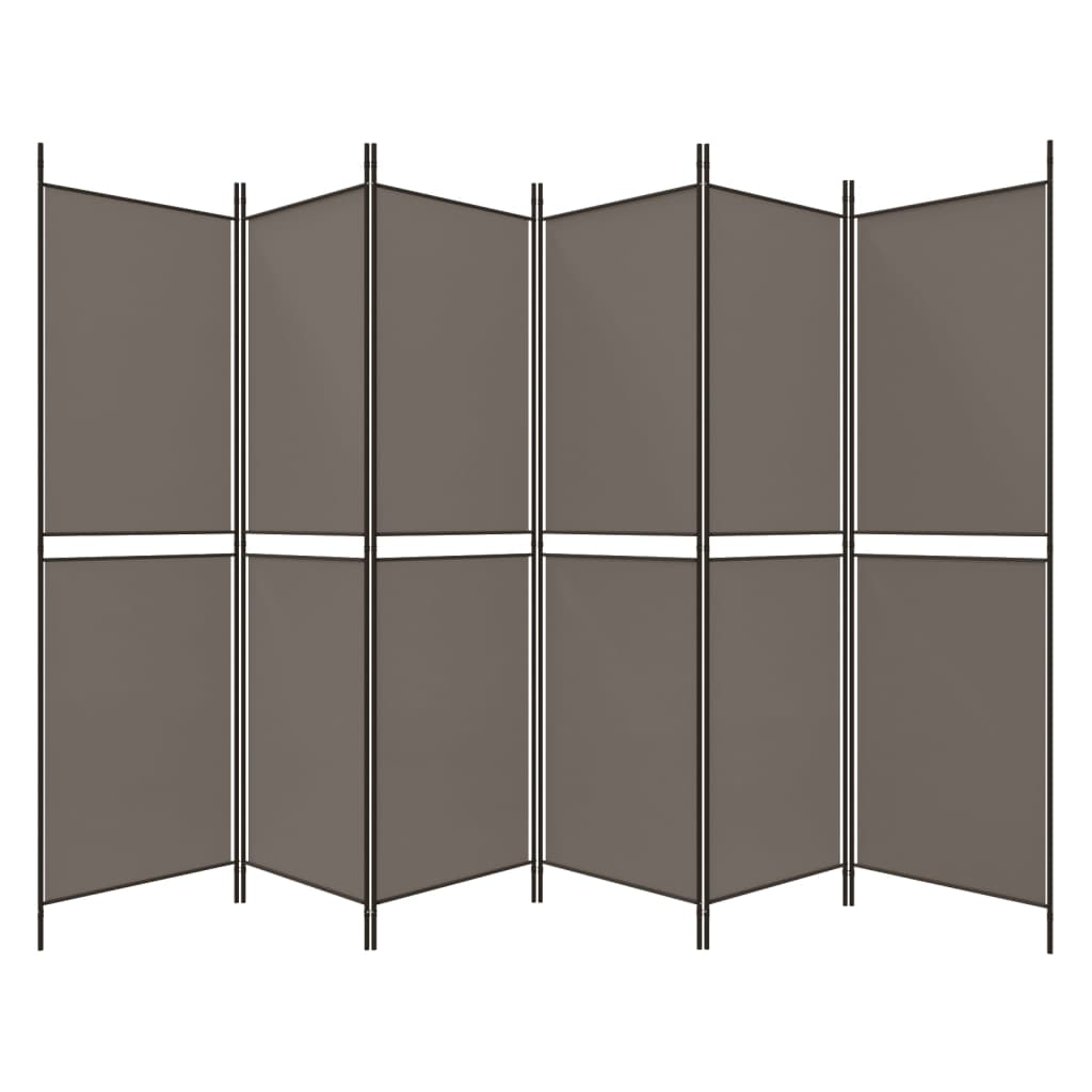 Kamerscherm met 6 panelen 300x180 cm antracietkleurig