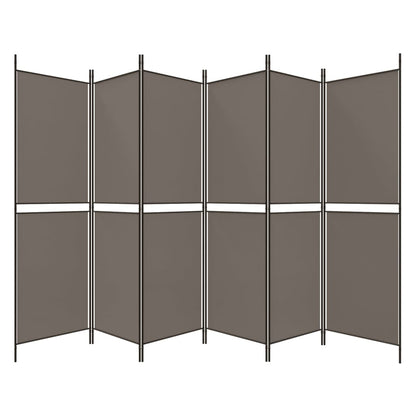 Kamerscherm met 6 panelen 300x180 cm antracietkleurig