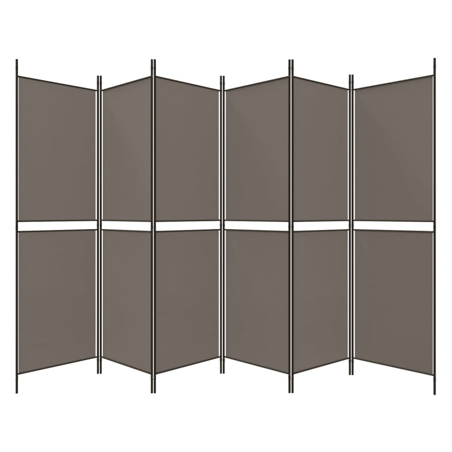 Kamerscherm met 6 panelen 300x180 cm antracietkleurig