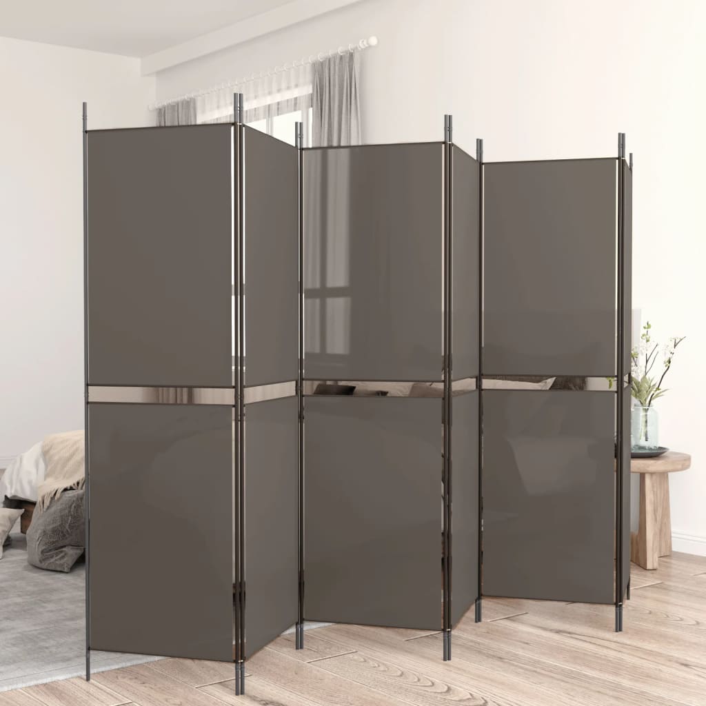 Kamerscherm met 6 panelen 300x180 cm antracietkleurig
